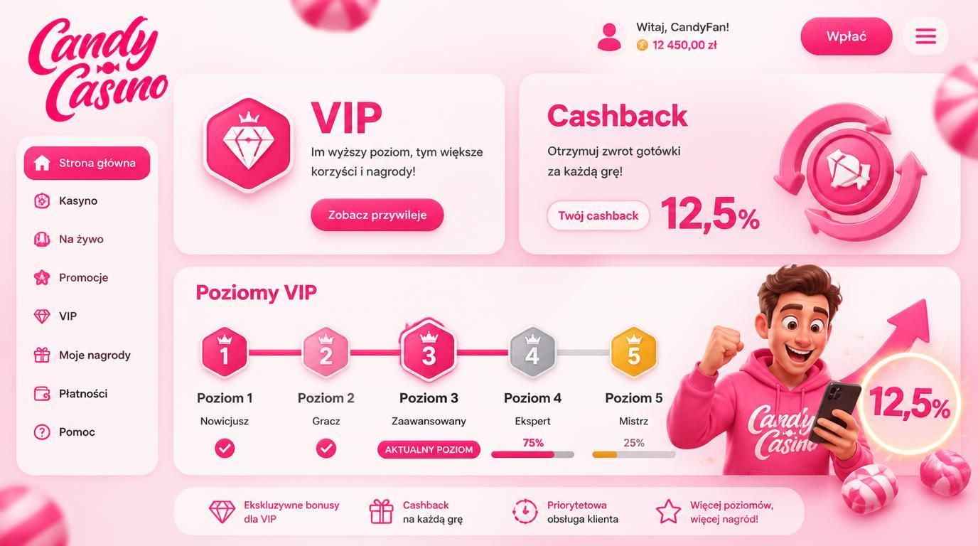 Schemat VIP i procent cashback, gracz zadowolony 