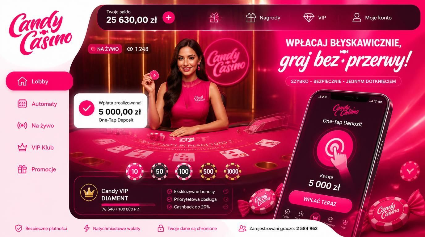 funkcja jednej tapnięcia w aplikacji Candy Casino przy grze na wysokich stawkach