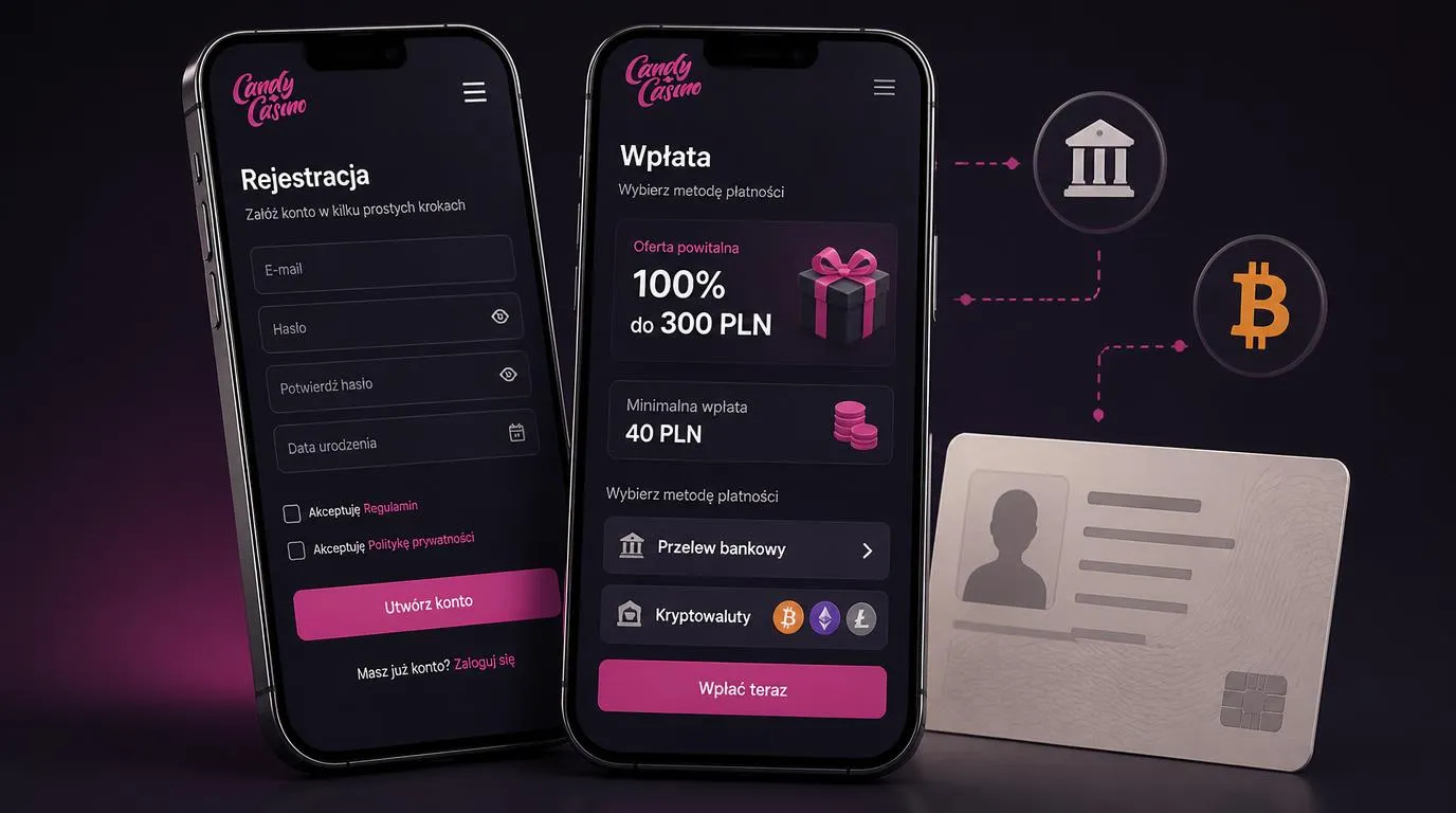 Telefon z formularzem rejestracji i wpłaty obok dokumentu do weryfikacji tożsamości